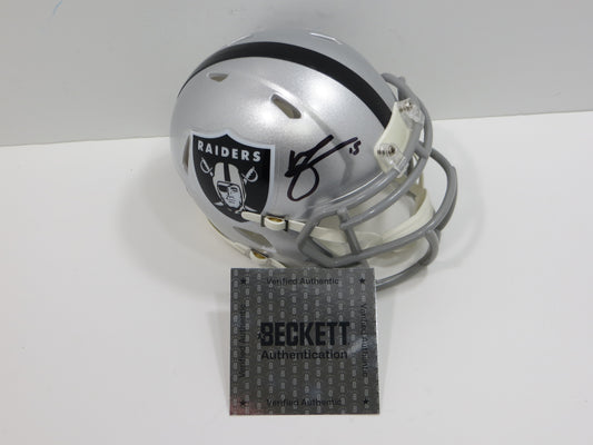 MICHAEL CRABTREE SIGNED OAKLAND RAIDERS Riddell MINI HELMET Texas Tech BAS