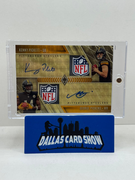 2022 Panini Phoenix GOLD VINYL #1/1 Rookie Dual Patch Autograph George Pickens/Kenny Pickett #DPA-KG