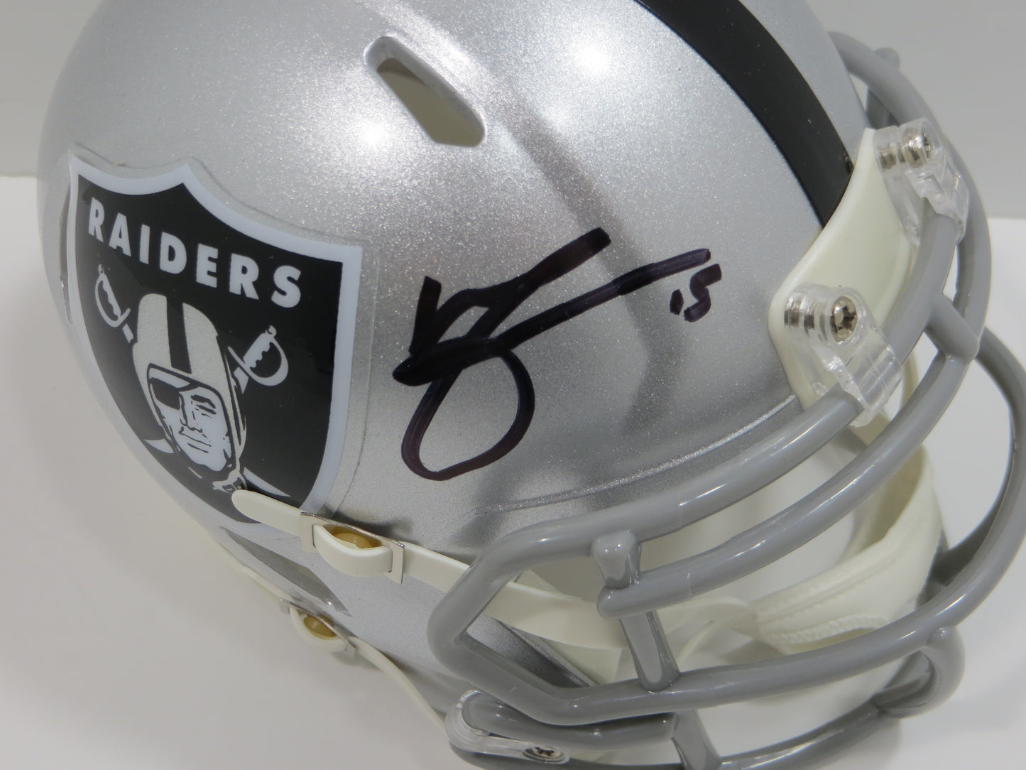 MICHAEL CRABTREE SIGNED OAKLAND RAIDERS Riddell MINI HELMET Texas Tech BAS