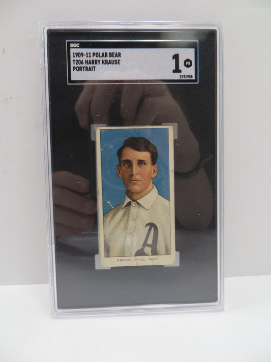 1909-11 Polar T206 Harry Krause Portrait SGC 1