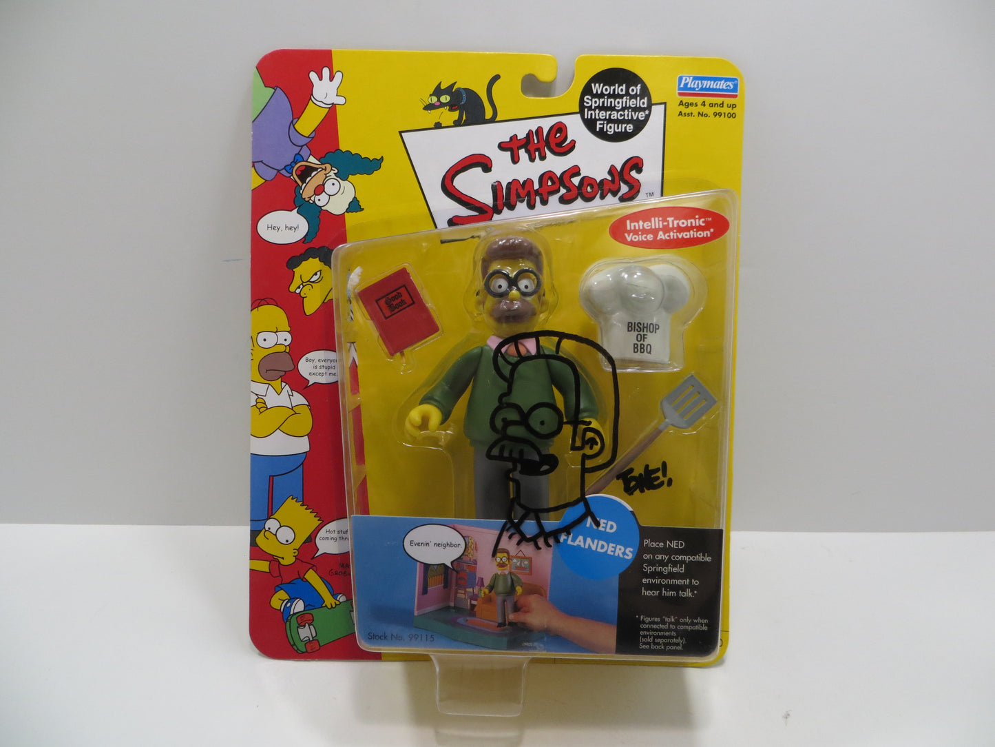 TONE RODRIGUEZ SIGNED SKETCHED Ned Flanders SIMPSONS FIGURINE