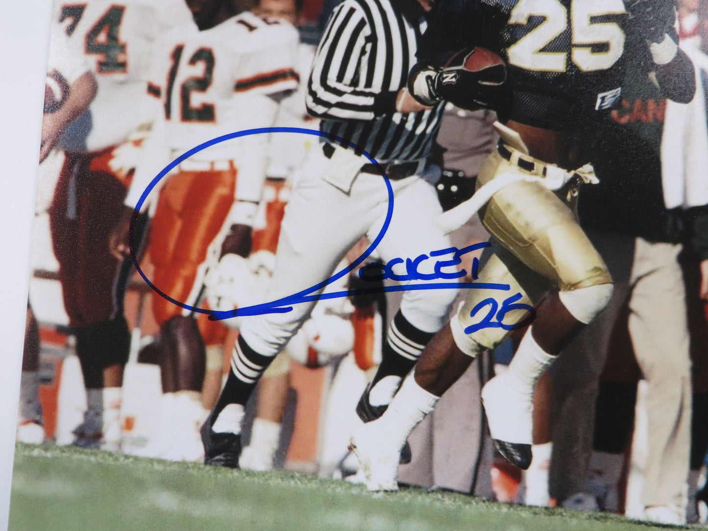 RAGHIB ROCKET ISMAIL SIGNED 8x10 NOTRE DAME IRISH vs MIAMI PHOTO BAS COA
