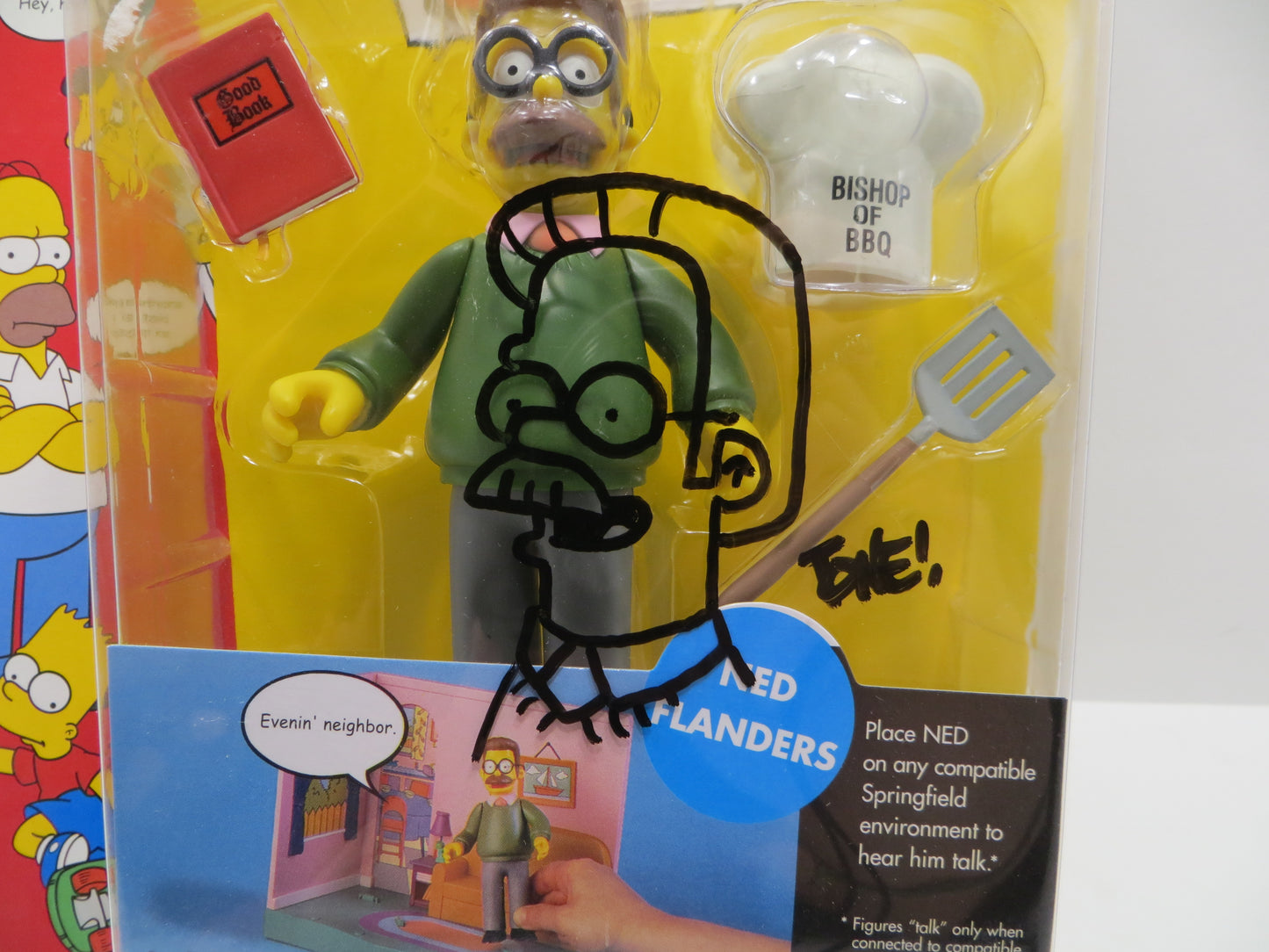 TONE RODRIGUEZ SIGNED SKETCHED Ned Flanders SIMPSONS FIGURINE