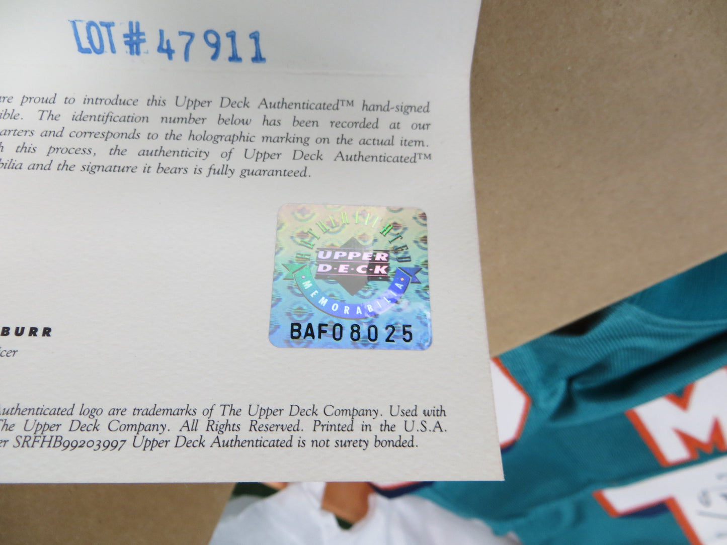 DAN MARINO SIGNED Miami Dolphins AUTHENTIC STARTER JERSEY NWT UDA BOX