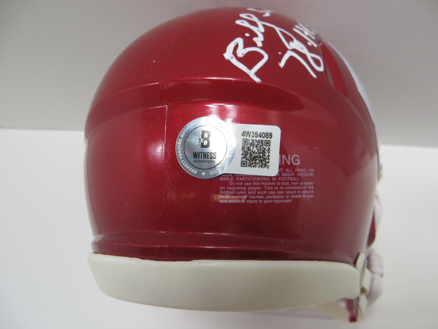 OKLAHOMA OU SOONERS HEISMAN SIGNED MINI HELMET White Sims Owens BAS
