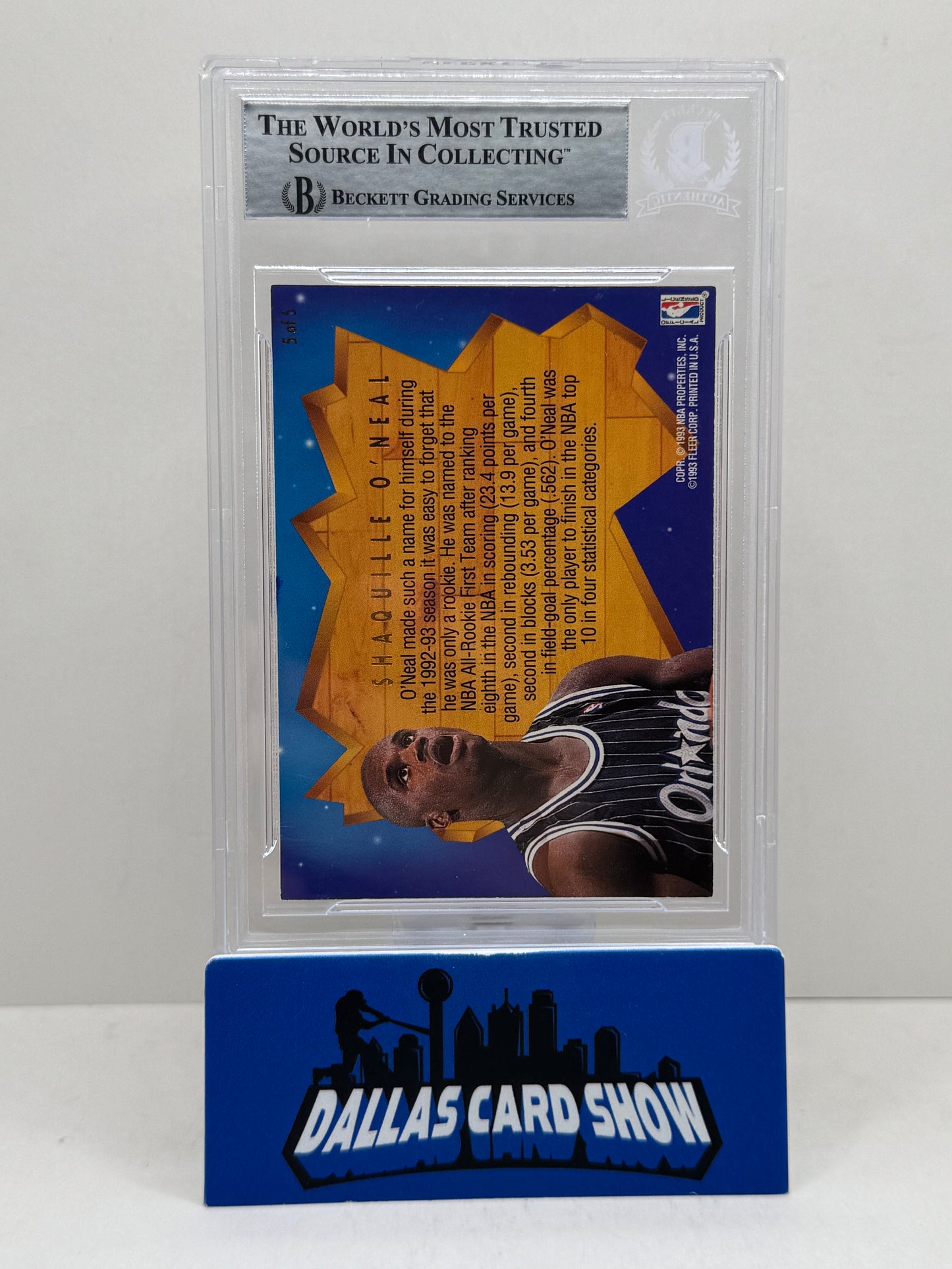 1993-94 Fleer Ultra All-Rookie Team #5 Authentic Autograph Shaquille O'Neal Beckett Certified (BAS)