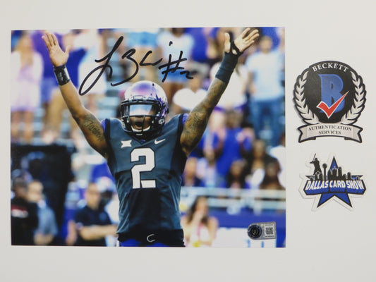 TREVONE BOYKIN TCU HORNED FROGS SIGNED 8x10 Touchdown Baby PHOTO BAS