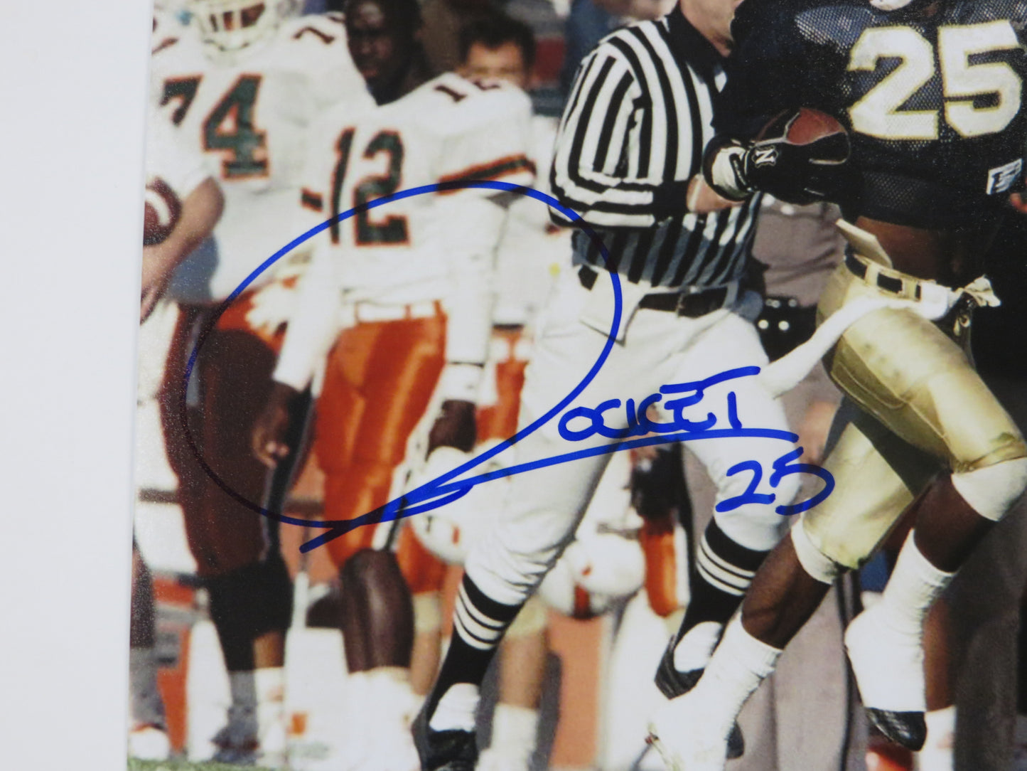 RAGHIB ROCKET ISMAIL SIGNED 8x10 NOTRE DAME IRISH vs MIAMI PHOTO BAS COA