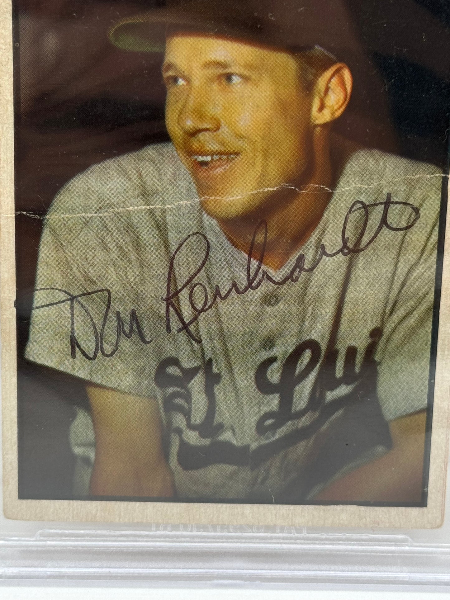 1953 Bowman Color Don Lenhardt #20 Auto Beckett Authentic Deceased In 2014
