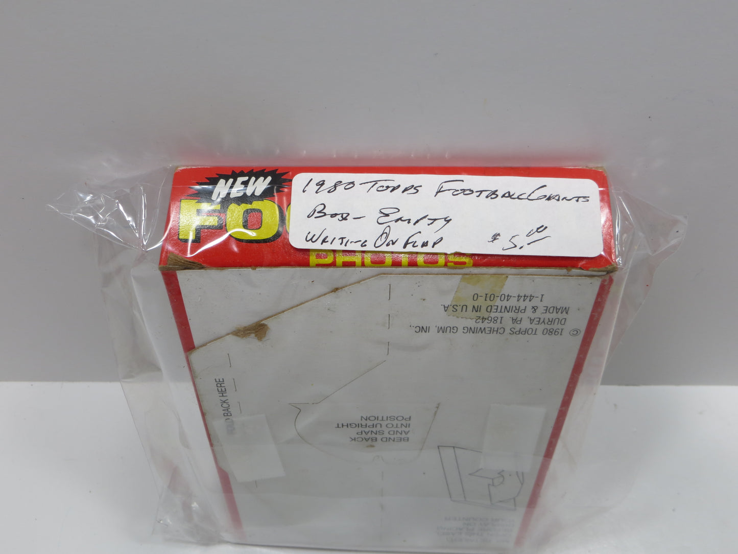 1980 TOPPS FOOTBALL GIANT PHOTOS EMPTY WAX BOX