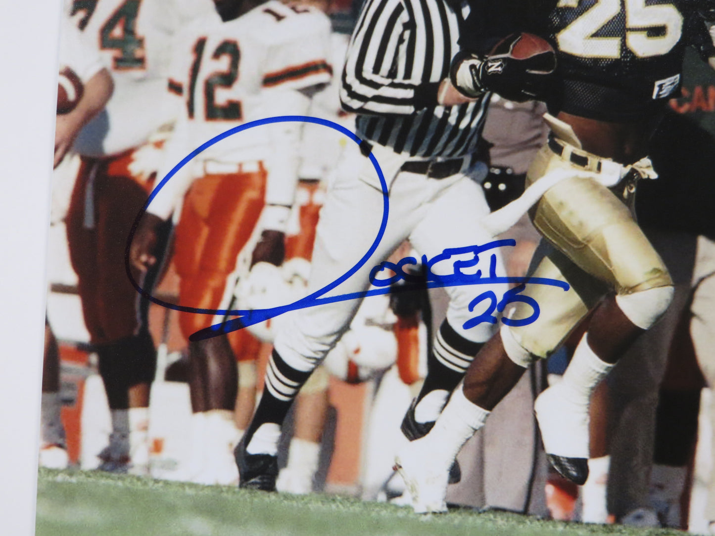 RAGHIB ROCKET ISMAIL SIGNED 8x10 NOTRE DAME IRISH vs MIAMI PHOTO BAS COA