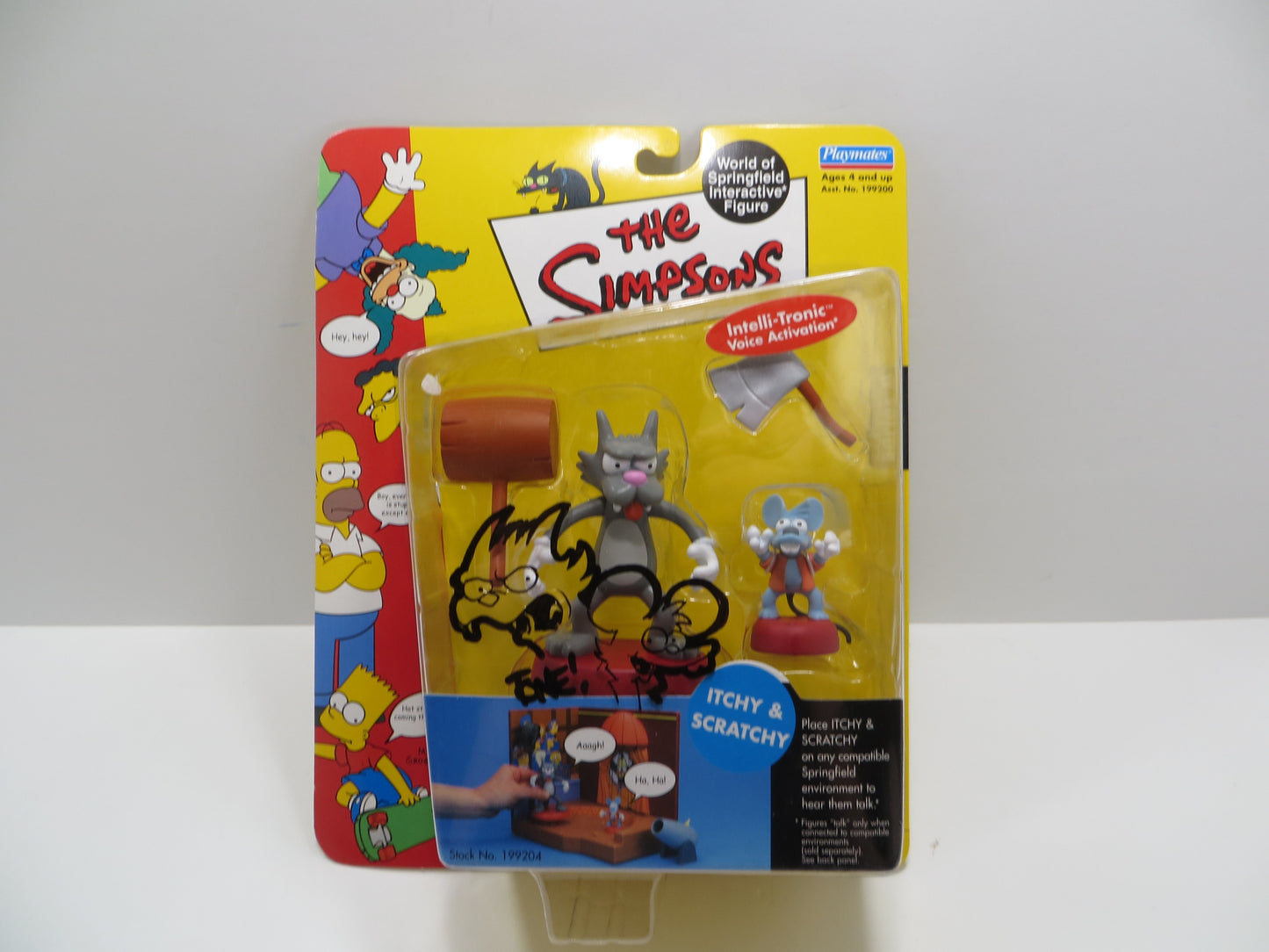 TONE RODRIGUEZ SIGNED SKETCHED Itchy and Scratchy SIMPSONS FIGURINE