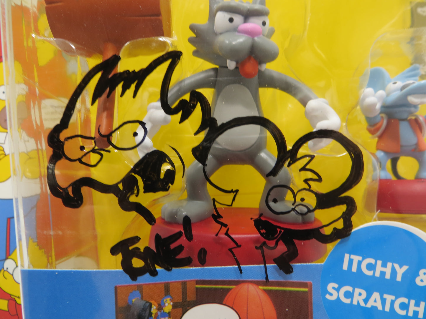 TONE RODRIGUEZ SIGNED SKETCHED Itchy and Scratchy SIMPSONS FIGURINE