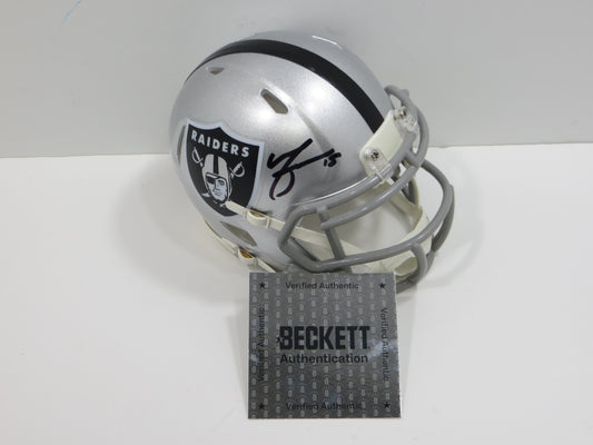 MICHAEL CRABTREE SIGNED OAKLAND RAIDERS Riddell MINI HELMET Texas Tech BAS