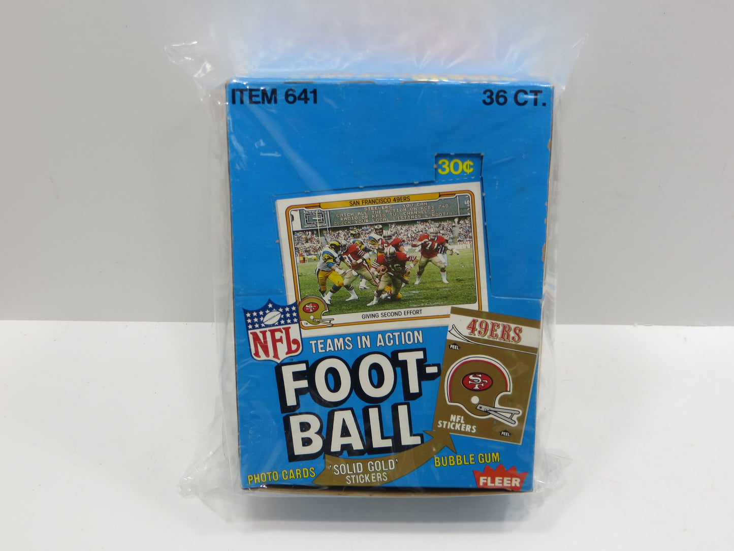 1982 FLEER TEAMS IN ACTION FOOTBALL EMPTY WAX BOX Lot of 2 BOXES