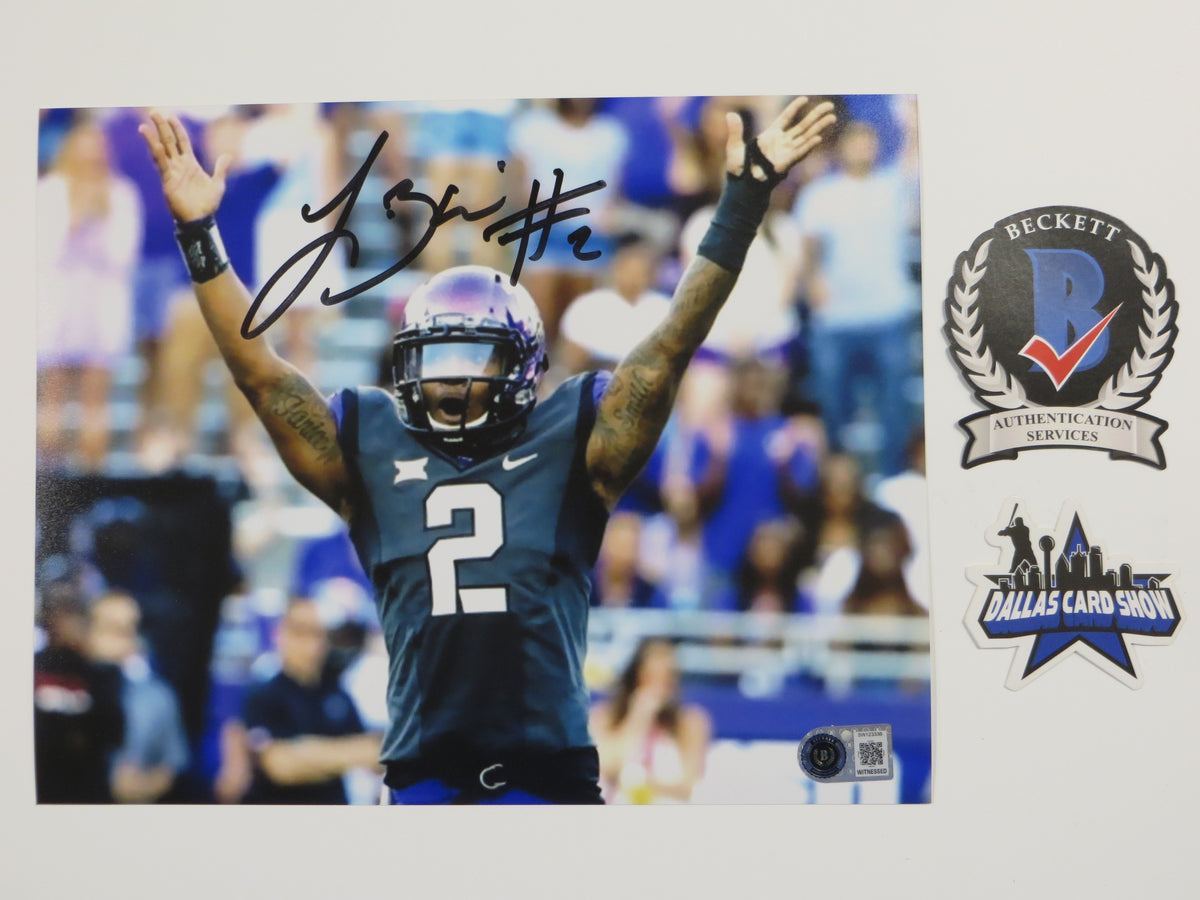 TREVONE BOYKIN TCU HORNED FROGS SIGNED 8x10 Touchdown Baby PHOTO BAS