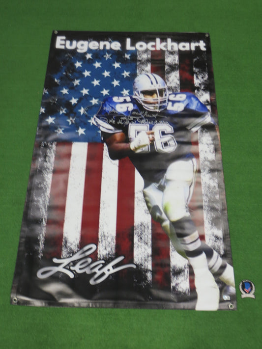 EUGENE LOCKHART SIGNED DALLAS COWBOYS 36x60 VINYL Dallas Card Show BANNER BAS