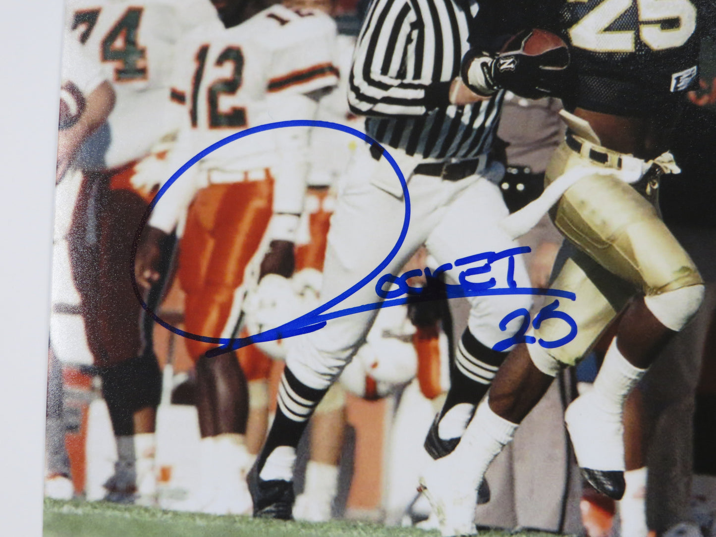 RAGHIB ROCKET ISMAIL SIGNED 8x10 NOTRE DAME IRISH vs MIAMI PHOTO BAS COA