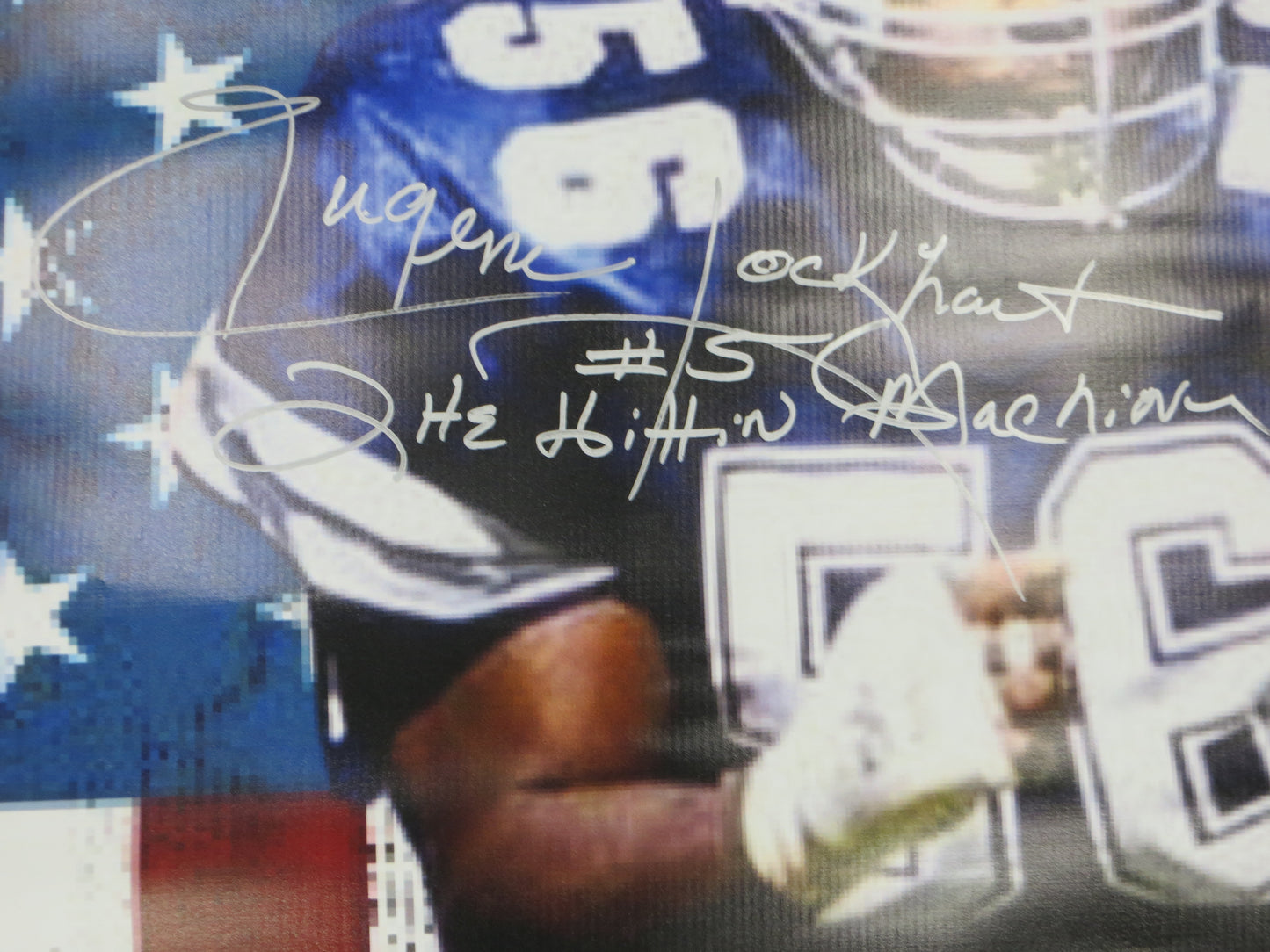 EUGENE LOCKHART SIGNED DALLAS COWBOYS 36x60 VINYL Dallas Card Show BANNER BAS