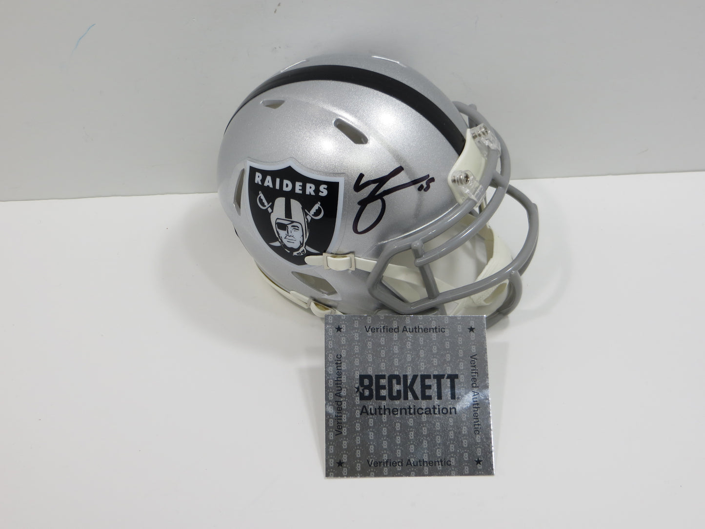 MICHAEL CRABTREE SIGNED OAKLAND RAIDERS Riddell MINI HELMET Texas Tech BAS
