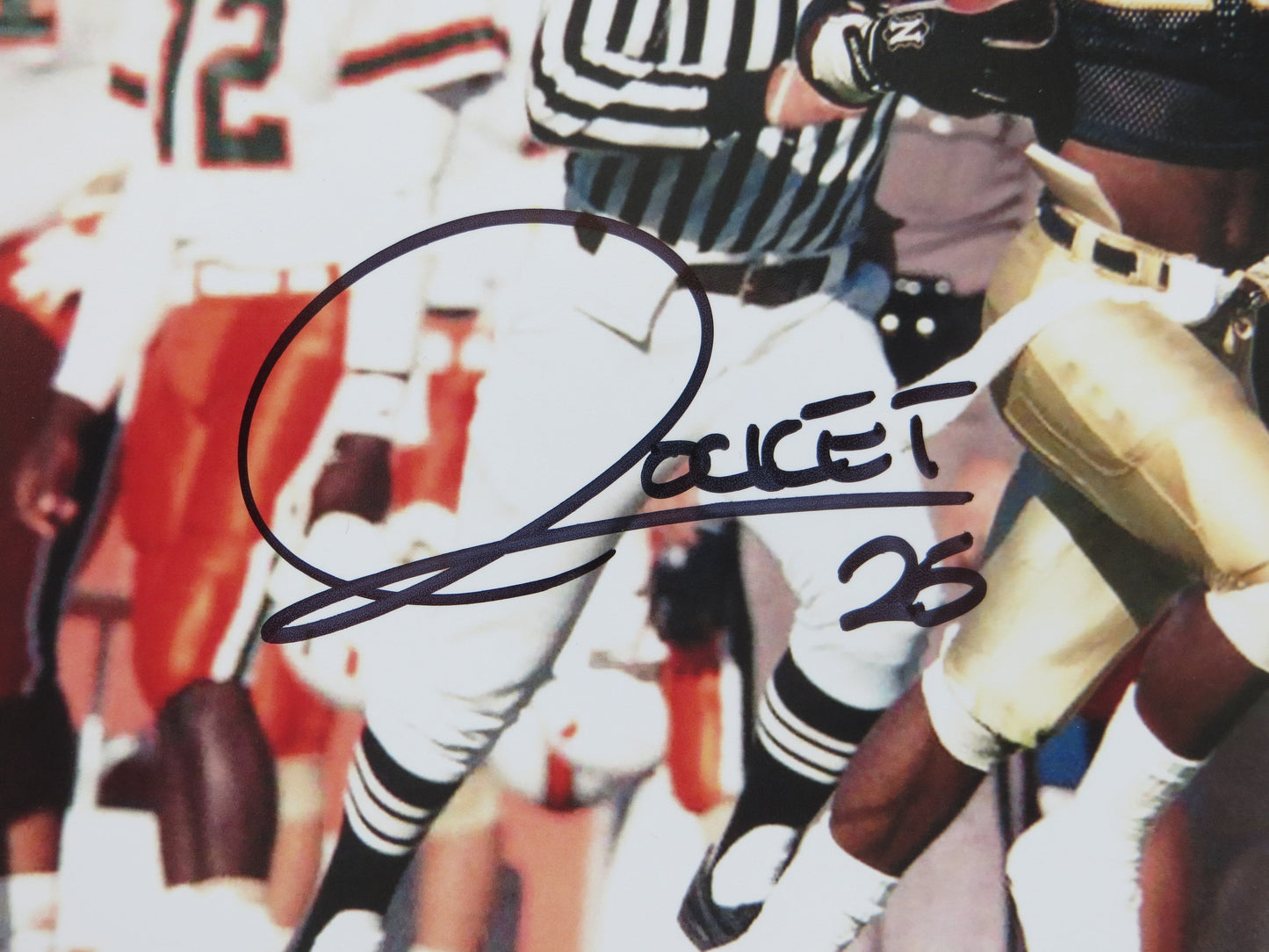 RAGHIB ROCKET ISMAIL SIGNED Notre Dame vs Miami 8x10 PHOTO wCathsvsConvicts BAS