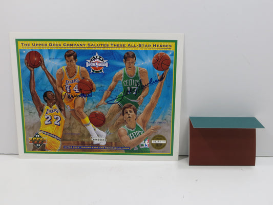 JERRY WEST JOHN HAVLICEK SIGNED LAKERS vs CELTICS Legends of the Game C SHEET UDA