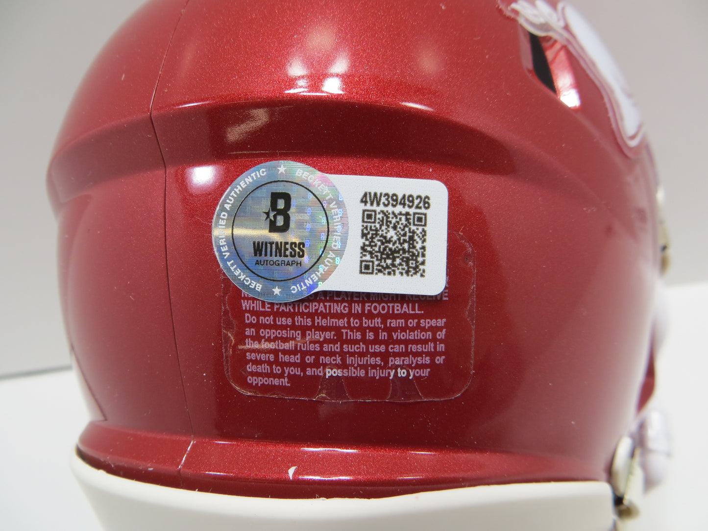 BARRY SWITZER ARKANSAS RAZORBACKS SIGNED MINI HELMET Sooners Cowboys BAS