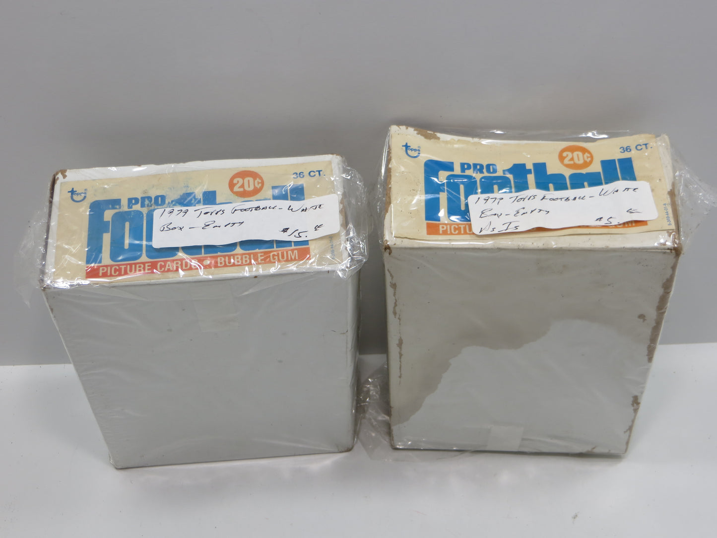 1979 TOPPS FOOTBALL EMPTY WAX BOX Lot of 2 BOXES