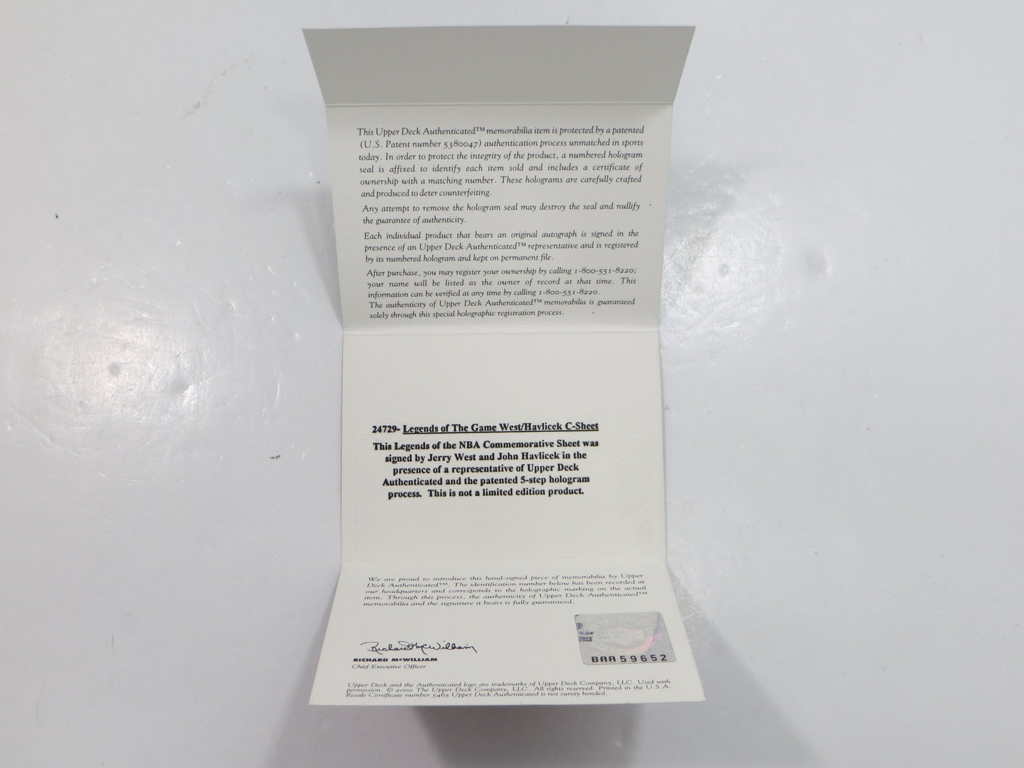 JERRY WEST JOHN HAVLICEK SIGNED LAKERS vs CELTICS Legends of the Game C SHEET UDA