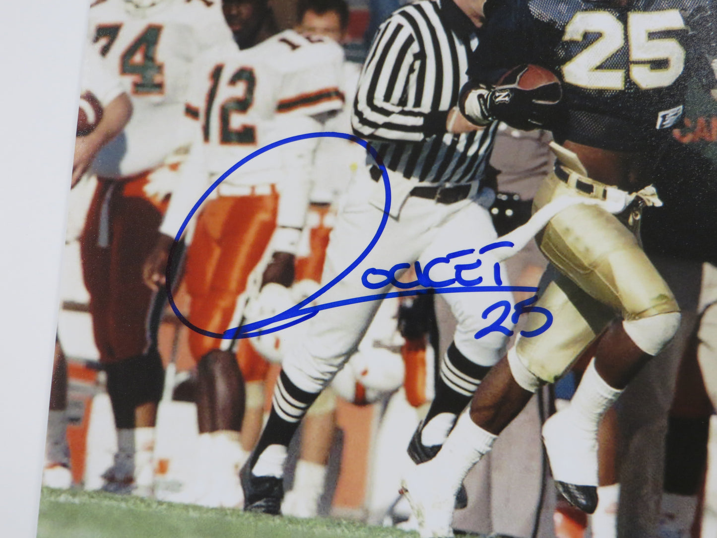 RAGHIB ROCKET ISMAIL SIGNED 8x10 NOTRE DAME IRISH vs MIAMI PHOTO BAS COA