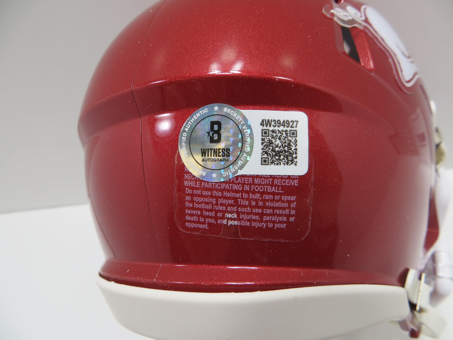 BARRY SWITZER ARKANSAS RAZORBACKS SIGNED MINI HELMET Sooners Cowboys BAS