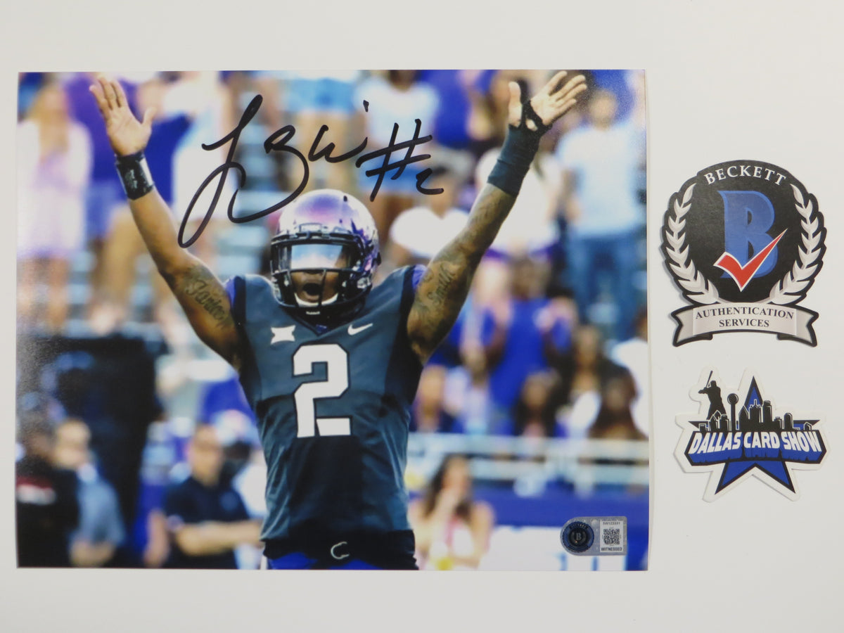 TREVONE BOYKIN TCU HORNED FROGS SIGNED 8x10 Touchdown Baby PHOTO BAS