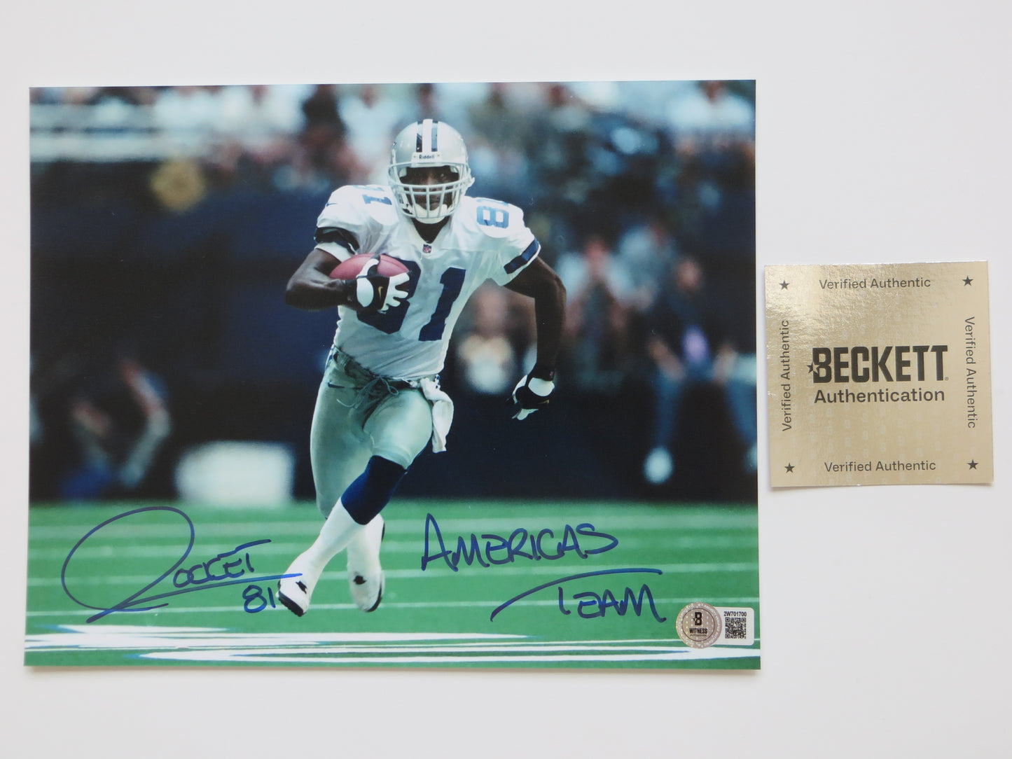 RAGHIB ROCKET ISMAIL DALLAS COWBOYS SIGNED 8x10 wAmericas Team BAS