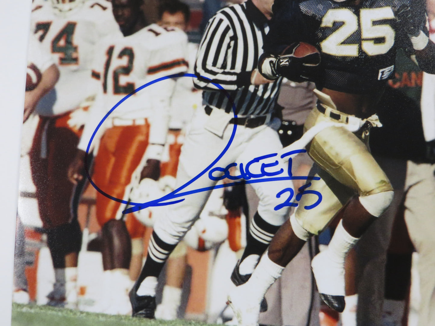 RAGHIB ROCKET ISMAIL SIGNED 8x10 NOTRE DAME IRISH vs MIAMI PHOTO BAS COA