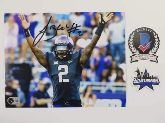 TREVONE BOYKIN TCU HORNED FROGS SIGNED 8x10 Touchdown Baby PHOTO BAS