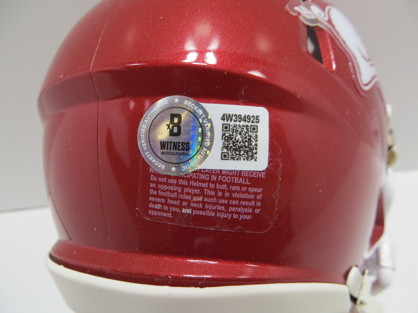 BARRY SWITZER ARKANSAS RAZORBACKS SIGNED MINI HELMET Sooners Cowboys BAS