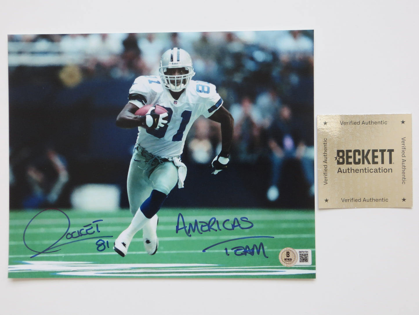 RAGHIB ROCKET ISMAIL DALLAS COWBOYS SIGNED 8x10 wAmericas Team BAS