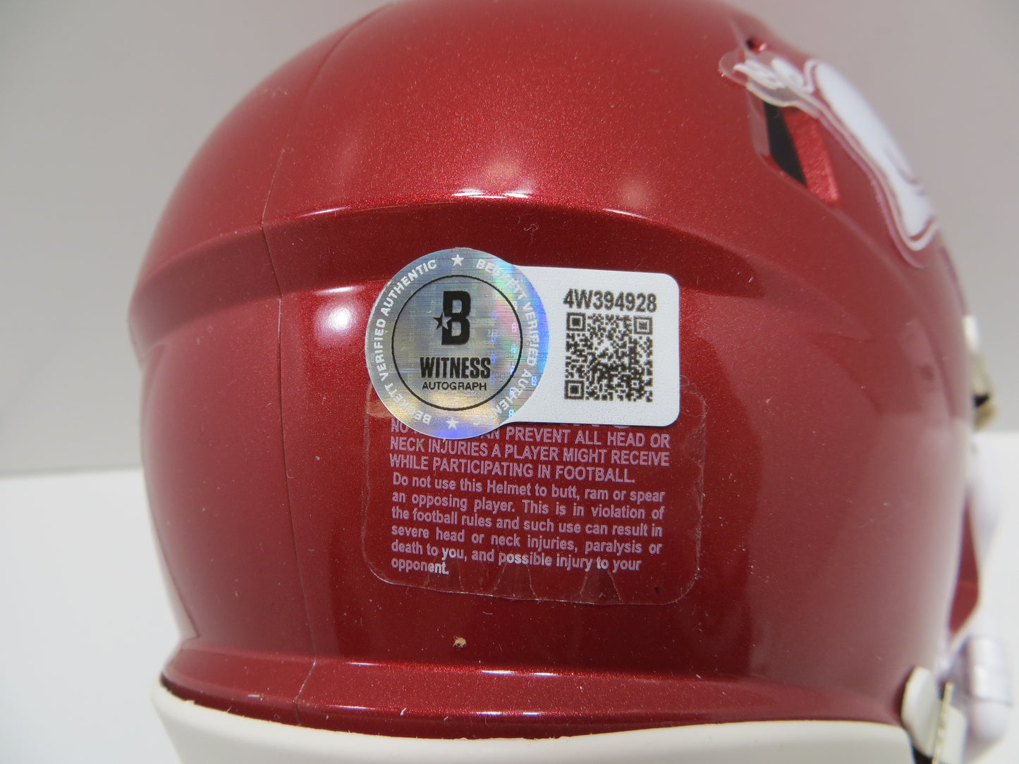 BARRY SWITZER ARKANSAS RAZORBACKS SIGNED MINI HELMET Sooners Cowboys BAS