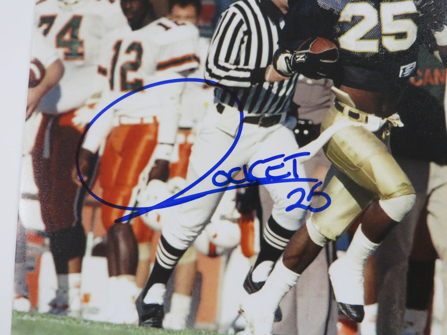 RAGHIB ROCKET ISMAIL SIGNED 8x10 NOTRE DAME IRISH vs MIAMI PHOTO BAS COA