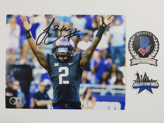 TREVONE BOYKIN TCU HORNED FROGS SIGNED 8x10 Touchdown Baby PHOTO BAS