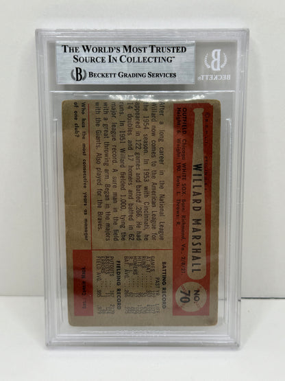 1954 Bowman Willard Marshall #70 Auto Beckett Authentic Deceased in 2000