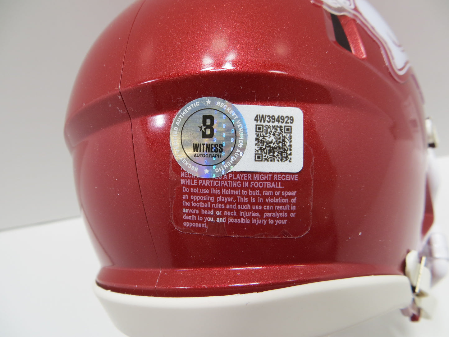 BARRY SWITZER ARKANSAS RAZORBACKS SIGNED MINI HELMET Sooners Cowboys BAS