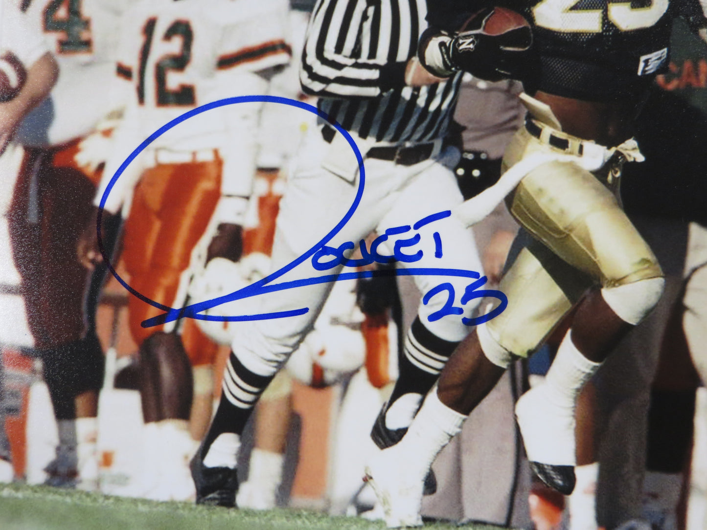 RAGHIB ROCKET ISMAIL SIGNED 8x10 NOTRE DAME IRISH vs MIAMI PHOTO BAS COA