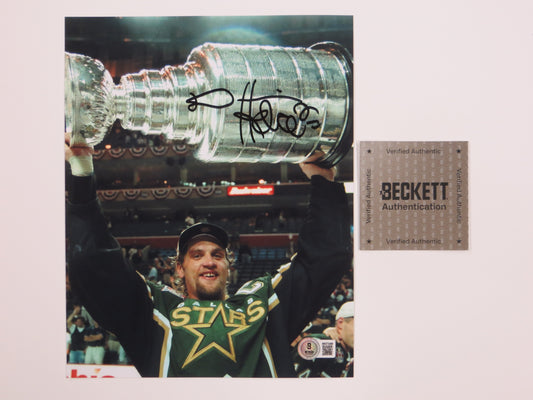 DERIAN HATCHER DALLAS STARS 8x10 PHOTO w/CUP BAS COA