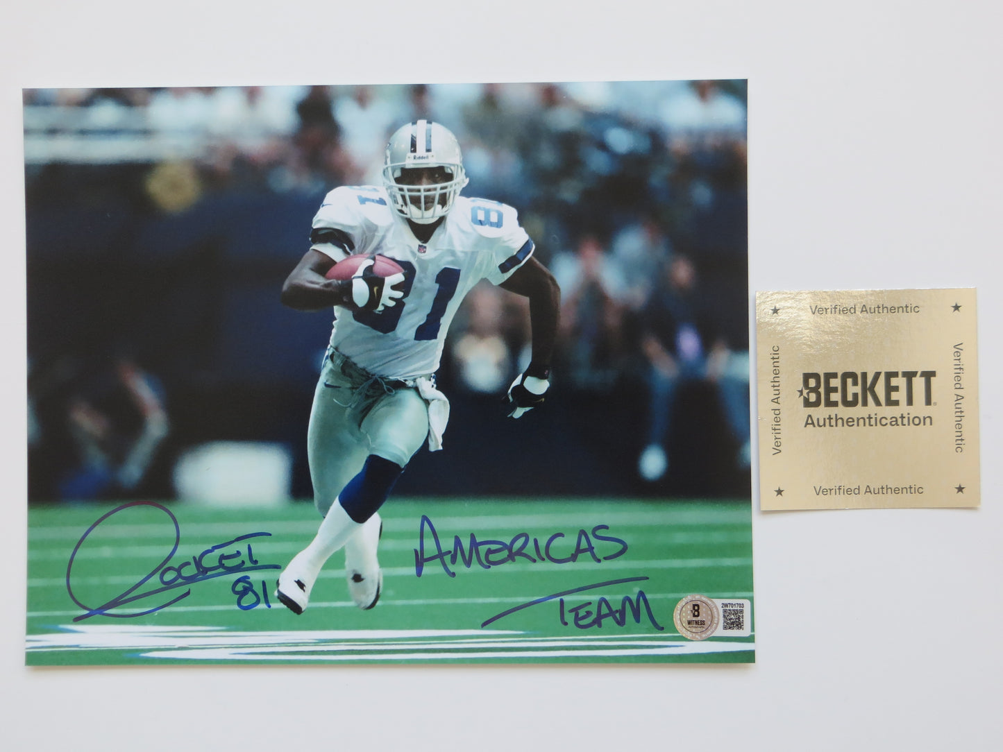 RAGHIB ROCKET ISMAIL DALLAS COWBOYS SIGNED 8x10 wAmericas Team BAS