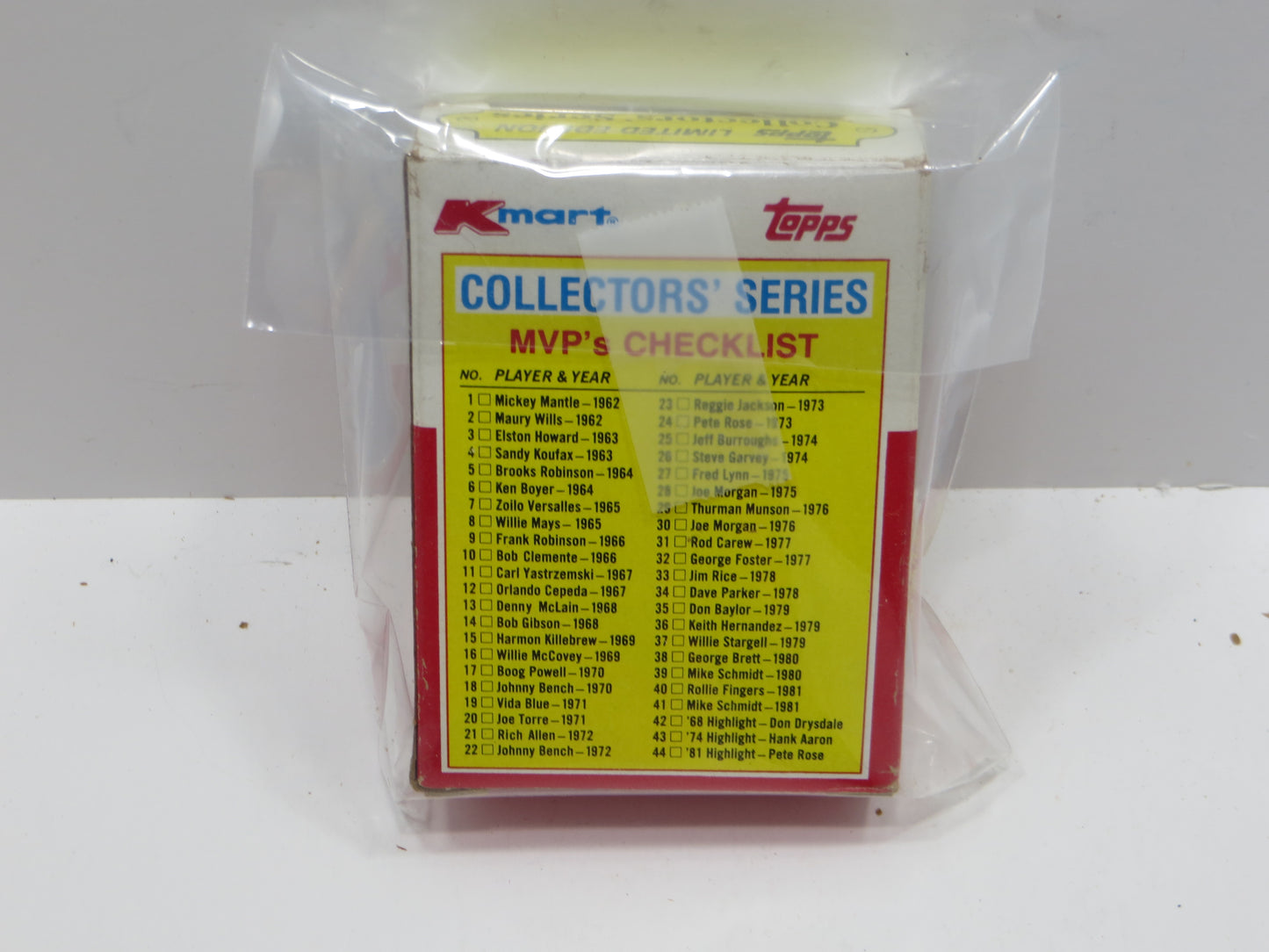 1982 TOPPS BASEBALL AL & NL MVPs EMPTY BOX