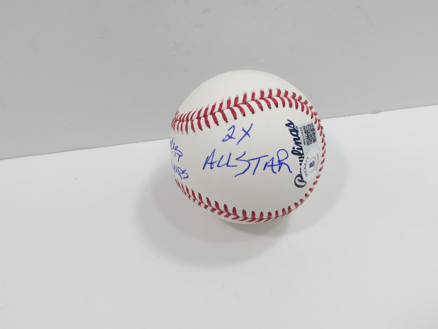 KELLY GRUBER SIGNED RAWLINGS OFFICIAL MAJOR LEAGUE BASEBALL TORONTO BLUE JAYS BAS