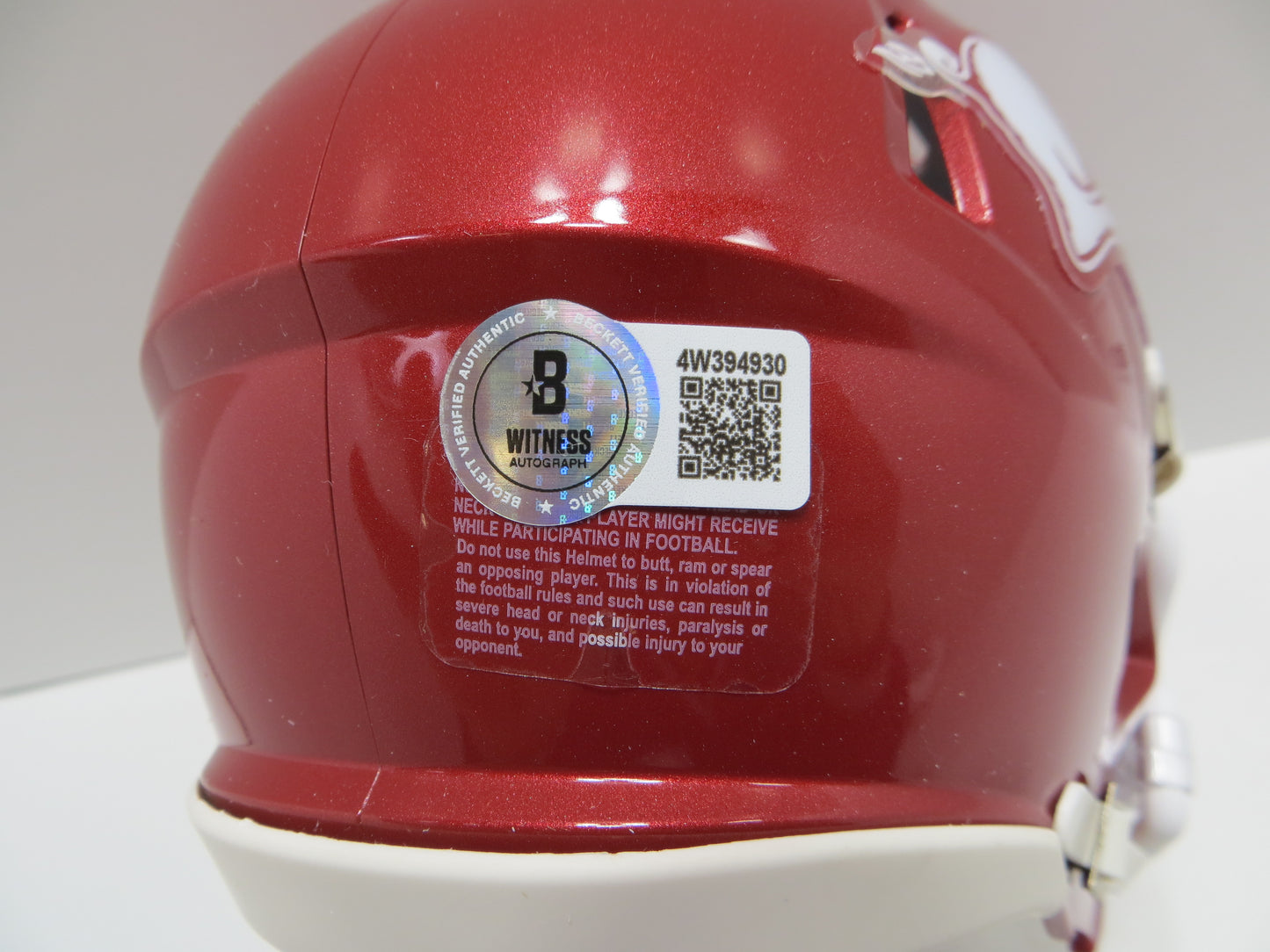 BARRY SWITZER ARKANSAS RAZORBACKS SIGNED MINI HELMET Sooners Cowboys BAS