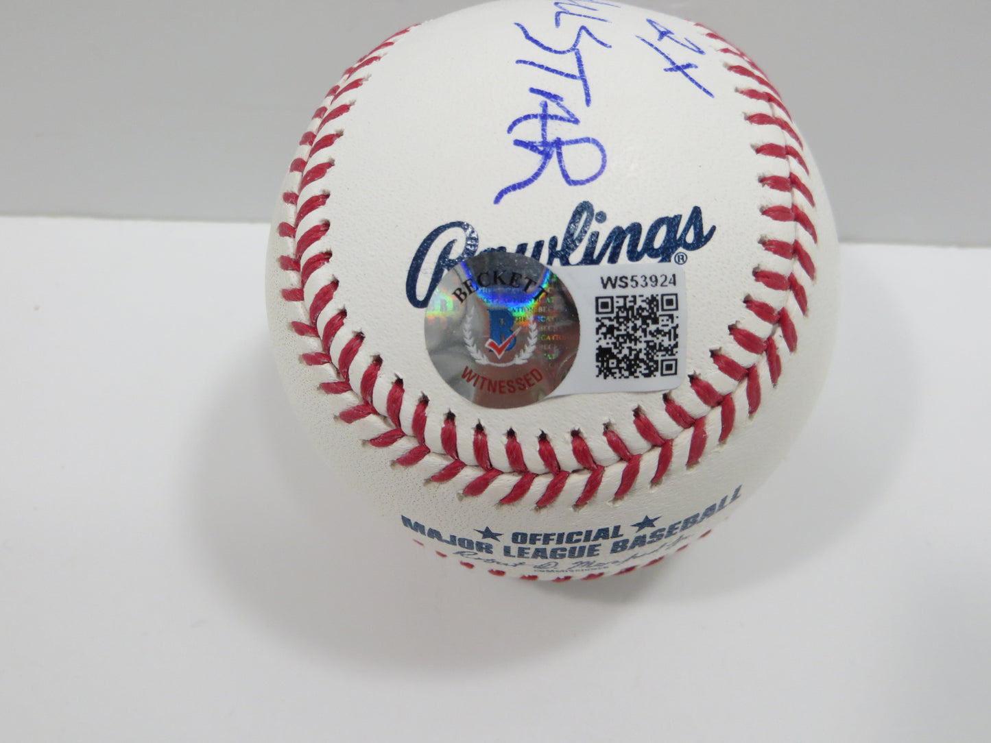 KELLY GRUBER SIGNED RAWLINGS OFFICIAL MAJOR LEAGUE BASEBALL TORONTO BLUE JAYS BAS