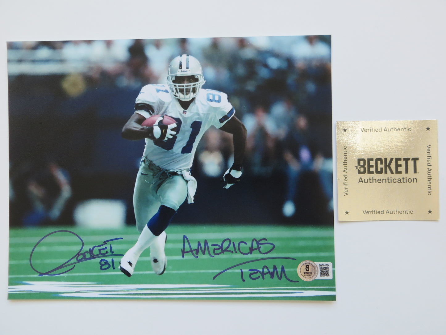 RAGHIB ROCKET ISMAIL DALLAS COWBOYS SIGNED 8x10 wAmericas Team BAS